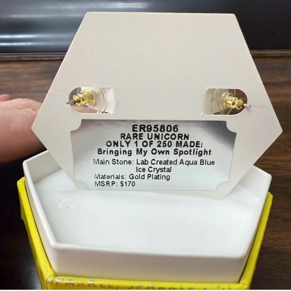 Unicorn Alert Gold Ice Crystal Earrings - Picture 3 of 3
